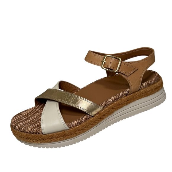 Vionic Mar Camel/Gold Leather Strappy Sandal Arch Support Women's size 8 NEW! - Picture 1 of 7